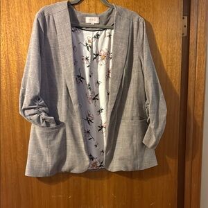 Skies Are Blue Gray Blazer Relaxed Fit Classic Design